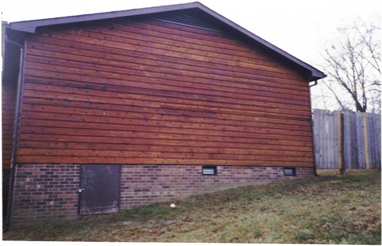 Stained and sealed wood siding on house
